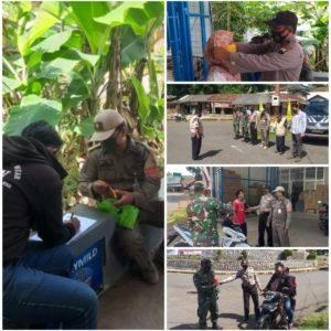 Forkompimcam Dayeuhluhur Gelar Razia Masker di Depan Mapolsek