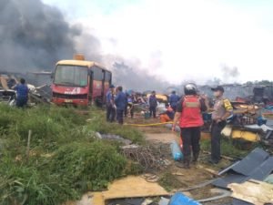 Polres Bogor Olah TKP di Lokasi Kebakaran Ex. Bus Transjakarta