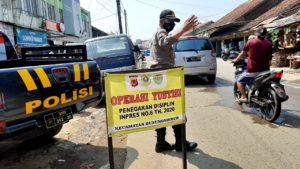 Upaya Pendisiplinan Protokol Kesehatan Terus Dilakukan Polsek Gunung Sindur