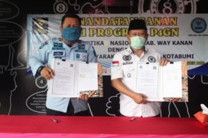 Kunjungan Kerja Berserta Penandatangan Kesepahaman Antara BNN Kabupaten Way Kanan dengan Lapas Kelas llA Lampung Utara