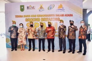Bupati Kampar Hadiri Ground Breaking SPAM Lintas Kampar-Pekanbaru
