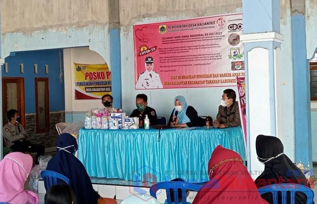 Bertepatan Hari Anak Nasional, Kades Kalianyar Sosialisasikan Bahaya Virus Covid-19