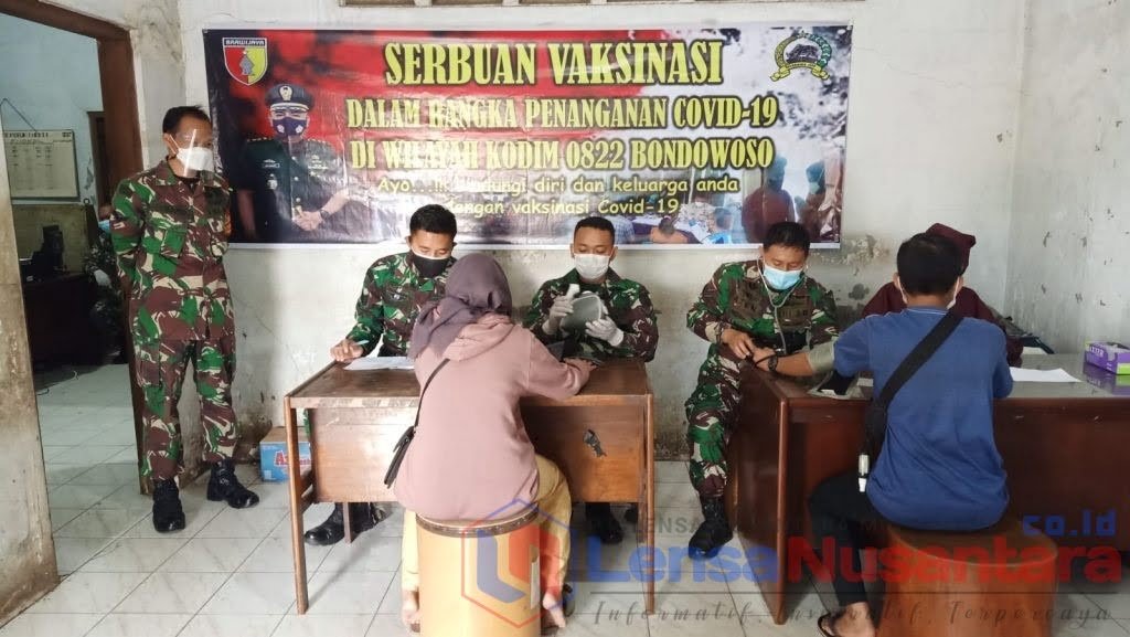 Kodim 0822 Bondowoso bersama PT. Bonindo Gelar Serbuan Vaksinasi Covid-19