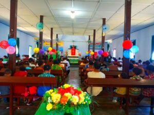 6 Agustus 2021, Warga Jema’at Terlihat Antusias Merayakan Syukuran HUT Gedung Gereja Simon Petrus Wadibu