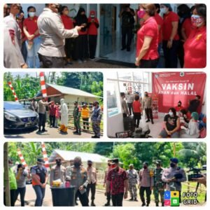 Kapolres Bitung Dampingi Wakapolda Sulut Kunker ke Gerai Vaksin dan Kampung Tangguh