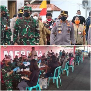 Tinjau Vaksinasi Masal di Kota Sorong, Kapolda Papua Barat Bersama Forkopimda, Sambut Kedatangan Panglima TNI dan Kapolri