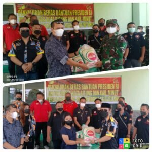 Dandim 1310/Bitung bersama POLA Salurkan Bantuan Beras Presiden RI
