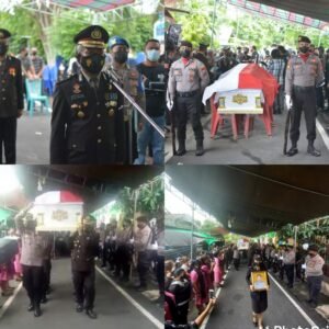 Polres Bitung Melaksanakan Upacara Pemakaman Secara Dinas Kepolisian
