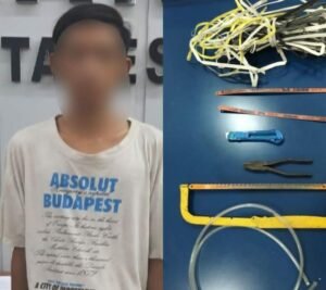 Terekaman CCTV, Maling Kabel Telkomsel di Jalan Diponegoro Surabaya Ketangkap Polisi