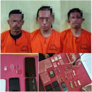 Toko Bangunan Dijadikan Tempat Transaksi Narkoba, Tiga Pelaku Diamankan Polsek Siak Hulu