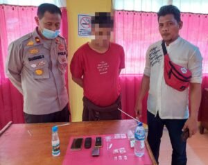 Unit Reskrim Polsek Kampar Kiri Tangkap Seorang Pelaku Narkoba di Desa Lipat Kain Selatan