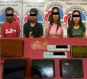 Diduga Edarkan Ekstasi di Buay Bahuga, Empat Pelaku Pengedar Diamankan Polres Way Kanan