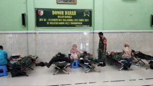 Menyambut HUT ke-58 Korem 083/Bdj, Kodim 0822 Bondowoso Gelar Donor Darah