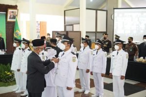 Dandim 0822 Hadiri Pelantikan Kades Terpilih 171 Kab. Bondowoso Secara Virtual