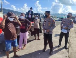 Kapolres Bitung Membagikan Masker serta Menghimbau Para Nelayan Tetap Jaga Kesehatan dan Tetap Patuhi Prokes
