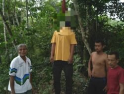 Heboh..!! Ditemukan Pria Gantung Diri di Pohon Karet Desa Penyasawan Kampar