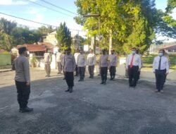 Kapolres Dairi Pimpin Apel Pagi di Polsek Sumbul Berikan Instruksi kepada Bhabinkamtibmas Polsek Agar Mendata Masyarakat Desa Binaannya yang Belum di Vaksinasi