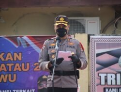 Kapolres Pringsewu Pimpinan Apel Gelar Pasukan Ops Ketupat Krakatau 2022