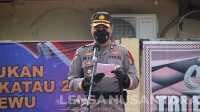 Kapolres Pringsewu Pimpinan Apel Gelar Pasukan Ops Ketupat Krakatau 2022