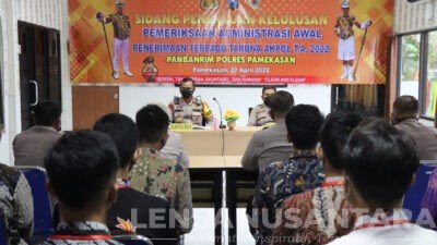Kapolres Pamekasan Pimpin Sidang Kelulusan Rikmin Awal Pendaftaran Seleksi Terpadu Taruna Akpol T.A. 2022