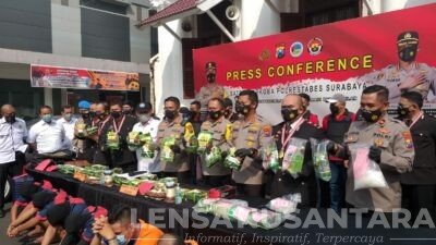 Polrestabes Surabaya Ungkap Kasus Peredaran Sabu Seberat 42,8 KG