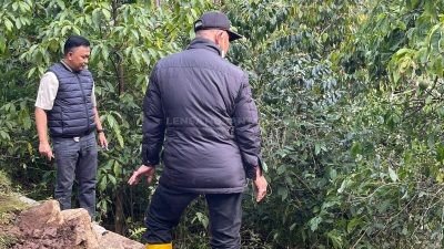 Sehari Pasca Longsor, Jalan di Bonto Lojong Bantaeng Dipasangi Bronjong