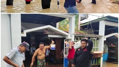 DPC PDIP Trenggalek Salurkan Bantuan Makanan Kepada Warga Terdampak Banjir