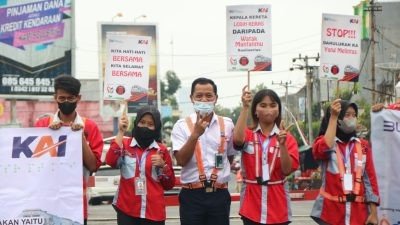 KAI Terus Sosialisasikan Keselamatan di Perlintasan Sebidang