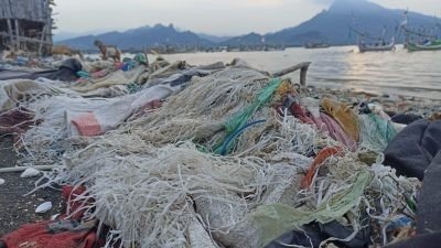 Sampah di Bibir Pantai Pesisir Panarukan Situbondo Menumpuk