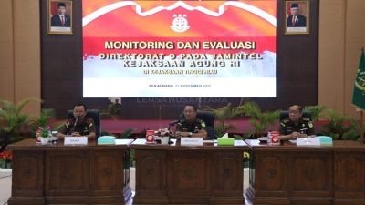 Dipimpin Direktur D Jamintel Kejagung, Kejati Riau Taja Monitoring dan Evaluasi Pengamanan Pembangunan Strategis