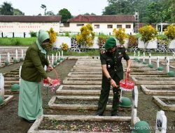 Peringati HUT ke 75 Korem 083/Bdj, Kodim 0822 Bondowoso Lakukan Ziarah di Makam Pahlawan