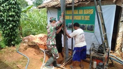 Atasi Kesulitan Air, Kodim 0826 Pamekasan Laksanakan Pengeboran Sumber Air