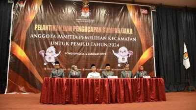 Dandim 0822 Bondowoso Hadiri Pelantikan PPK Pemilu Serentak Tahun 2024