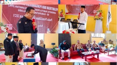 Pemda Pultab Hadiri Pelantikan Sekaligus dan Sumpah Jabatan Anggota PPK oleh KPU Pulau Taliabu