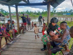 Ada Apa..!!! Pos Satgas Yonif Raider 514 Kostrad Didatangi Kepala Kampung Agani Papua