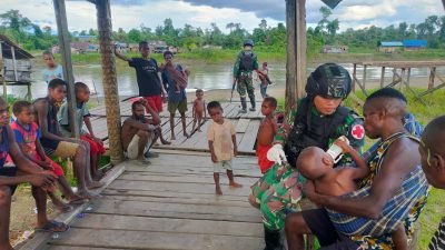 Ada Apa..!!! Pos Satgas Yonif Raider 514 Kostrad Didatangi Kepala Kampung Agani Papua