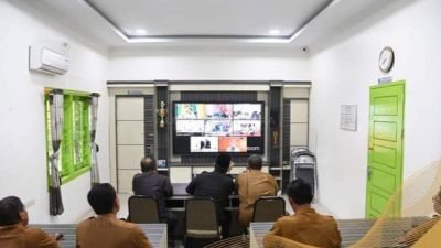 Wawako Padang Sidempuan Rapat Pengendalian Inflasi Bersama Mendagri Secara Virtual