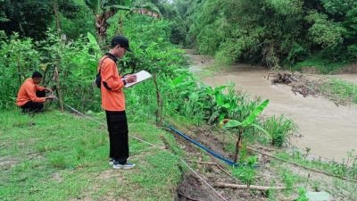 BPBD Bojonegoro Lakukan Asessment Dampak Longsor Tebing Sungai di Dua Kecamatan