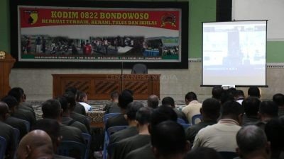 Kodim 0822 Bondowoso Vidcon Grand Lauching Aplikasi ETWP AD Bersama KASAD