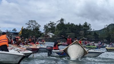 Larung Tumpeng di Telaga Sarangan, Ini Pesan Bupati Magetan