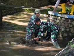 Kodim 0822 Gelar Karya Bakti Bencana Alam Banjir Desa Pancoran Bondowoso