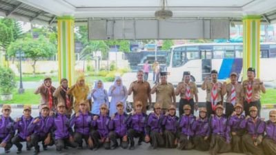 Wawako Padang Sidempuan Lepas Kontingen Kwarcab Pramuka LT IV