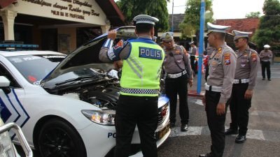 Jelang Lebaran, Satlantas Polres Bojonegoro Cek Kesiapan Personel dan Randis