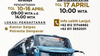 Gelar Mudik Gratis Hari Raya Idul Fitri 1444 H, Polresta Denpasar Siapkan 6 Bus
