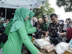 Jelang Lebaran 1444 H, Kodim 0711/Pemalang Bersama Persit KCK Cab. XXI Gelar Bazar Pasar Murah