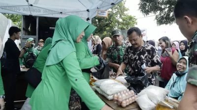 Jelang Lebaran 1444 H, Kodim 0711/Pemalang Bersama Persit KCK Cab. XXI Gelar Bazar Pasar Murah