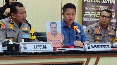 Polda Jatim Press Relase Pelaku Tindak Pidana ITE, Penipuan dan Pemerasaan