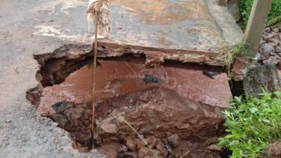 Jembatan Ambrol di Kampung Sinar Gading Way Kanan, Masyarakat Meminta Pemerintah Terkait Segera Adakan Perbaikan