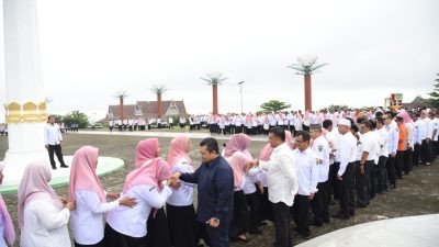 Pimpin Apel Gabungan Pasca Libur Lebaran Idul Fitri 1 Syawal 1444 H, Ini Pesan Bupati Tapsel