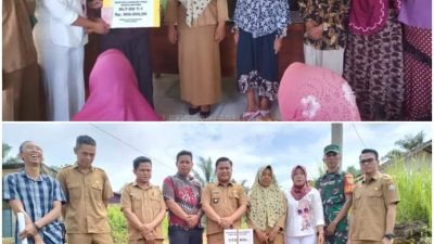 Pemdes Ulak Bandung Kaur Bagikan BLT-DD dan Titik Nol Lampu Jalan